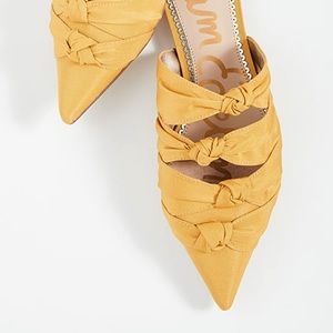 Sam Edelman Shanti Gold Silk Mules